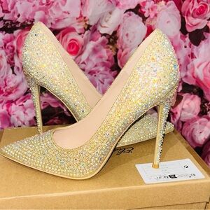 Sparkling Gold Rhinestone Heels